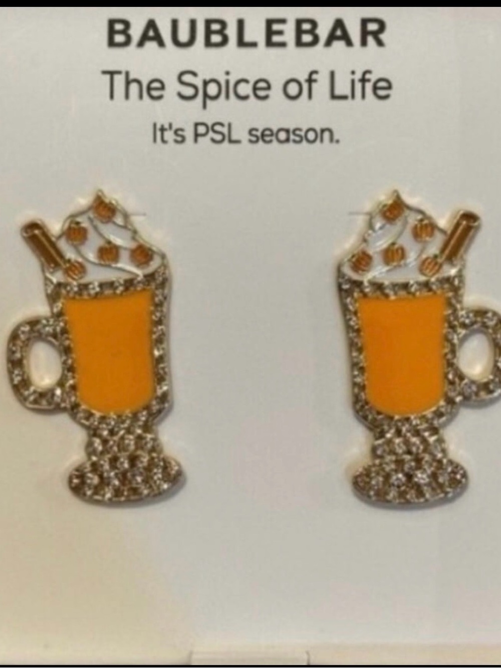 BaubleBar Orange and Gold Pumpkin Spice Stud Earrings